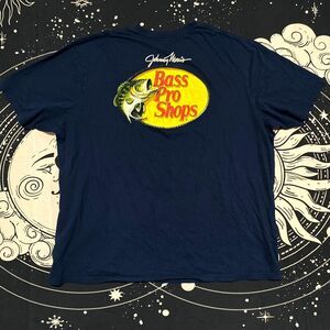Bass Pro Shops Johnny Morris T-Shirt Men 2XL Blue Cotton Camping Fishing Hunting